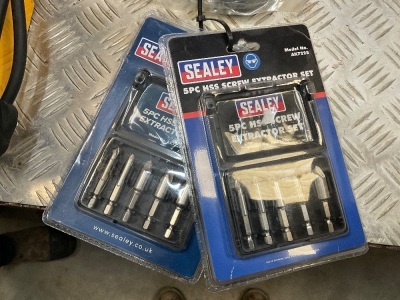 2NO. UNUSED SEALEY 5pc HSS SCREW EXTRACTOR SETS