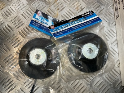 2NO. UNUSED BLUESPOT M14 RUBBER BACKING DISCS