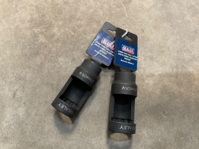 2NO. UNUSED SEALEY 27mm THIN WALL 1/2" DRIVER DIESEL INJECTOR SOCKETS