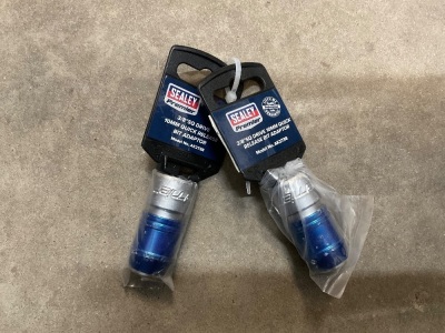 2NO. UNUSED SEALEY 3/8" DRIVE 10mm QUICK RELEASE BIT ADAPTOR