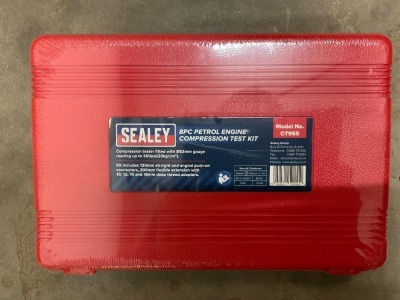 UNUSED SEALEY 8pc PETROL ENGINE COMPRESSION TEST KIT