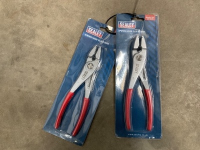 2NO. UNUSED SEALEY SPRING HOSE CLIP PLIERS