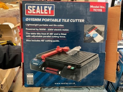 UNUSED SEALEY 240V 115mm PORTABLE TILE CUTTER