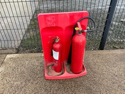 2No. FIRE EXTINGUISHERS & STAND
