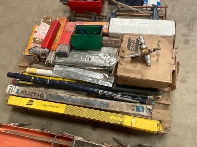 PALLET OF ASSORTED UNUSED WELDING RODS