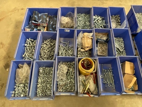 PALLET OF ASSORTED UNUSED BOLTS, NUTS & WASHERS