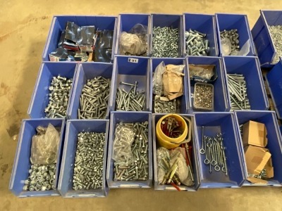 PALLET OF ASSORTED UNUSED BOLTS, NUTS & WASHERS