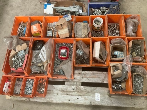 PALLET OF ASSORTED UNUSED NUTS, BOLTS & SCREWS