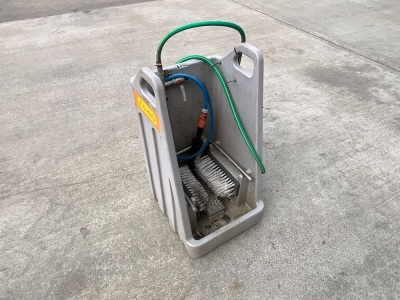 CEMO BOOTWASH STATION C/W BRUSHES & WATER FEED