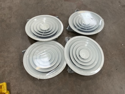 4No. UNUSED 250mm DIFFUSERS&nbsp;