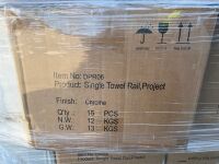 PALLET OF ASSORTED UNUSED WATERBURY BATHROOM SINGLE TOWEL RAILS - 6