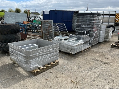 6No. PALLETS OF ASSORTED MANHOLE RISERS ETC