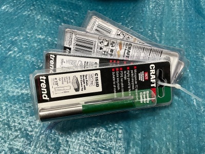 4No. UNUSED TREND 1/2 2 FLUTE STRAIGHT ROUTER BITS