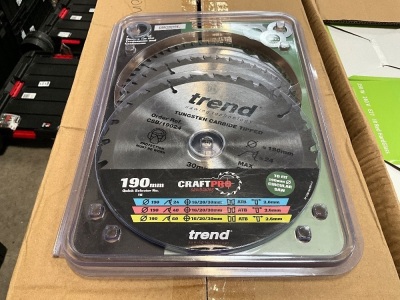 UNUSED TREND 3 PACK 190mm CARBIDE TIP SAW BLADES