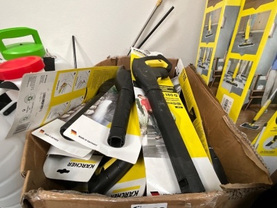 BOX LOT TO INC. LARGE SELECTION OF UNUSED KARCHER TRIGGER GUNS