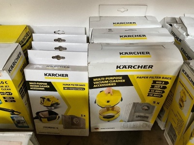 7No. BOXES OF UNUSED KARCHER PAPER FILTER HOOVER BAGS