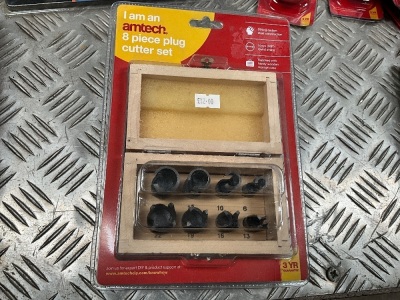 UNUSED AMTECH 8 PIECE PLUG CUTTER SET