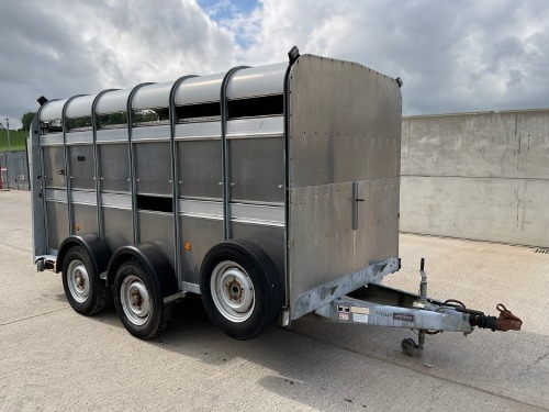 IFOR WILLIAMS TA510G-12 12ft6" X 6ft 3.5 TON TWIN AXLE LIVESTOCK TRAILER