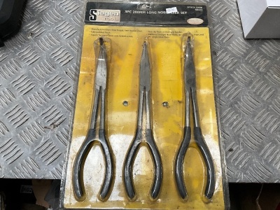 UNUSED SIEGEN 3 PIECE 280mm LONG NOSE PLIERS