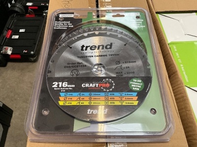 UNUSED TREND 3 PACK 216mm CARBIDE TIP SAW BLADES