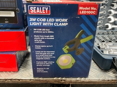 UNUSED SEALEY 3W LED WORKLIGHT & CLAMP