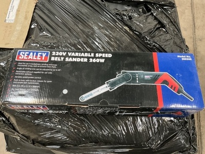 UNUSED SEALEY 240v VARIABLE SPEED BELT SANDER
