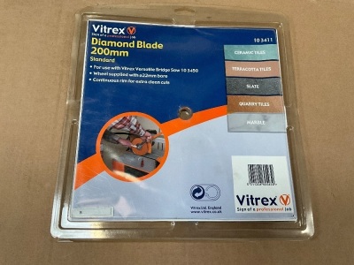UNUSED VITREX 200mm DIAMOND BLADE