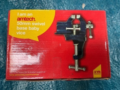 UNUSED AMTECH 50mm SWIVEL BASE BABY VICE