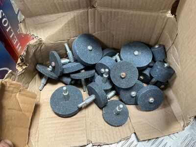 BOX LOT TO INC. ASSORTED UNUSED STONE WHEELS