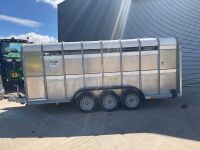 IFOR WILLIAMS 16ft x 6ft 3500KGS TRI AXLE LIVESTOCK TRAILER - 2