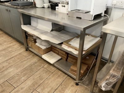 STAINLESS STEEL PREP BENCH WITH 2No. UPSTANDS
