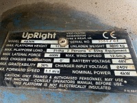 UPRIGHT AB38N BATTERY OPERATED BOOM LIFT - NON RUNNER - 16
