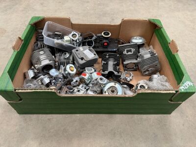 BOX LOT OF ASSORTED LAWNMOWER ACCESSORIES
