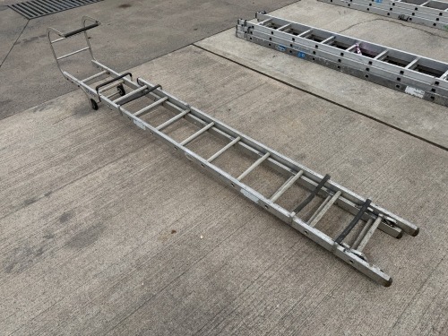 11 TREAD DOUBLE EXTENSION ALUMINIUM ROOF LADDER