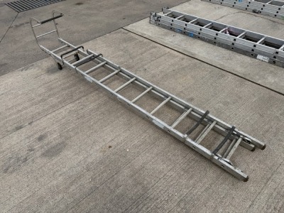 11 TREAD DOUBLE EXTENSION ALUMINIUM ROOF LADDER