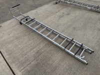 11 TREAD DOUBLE EXTENSION ALUMINIUM ROOF LADDER