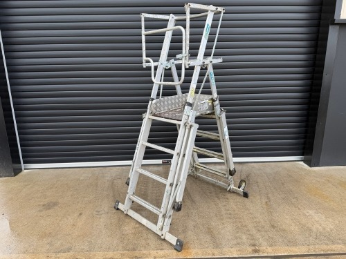 YOUNGMAN TELEGUARD ALUMINIUM TELESCOPIC PLATFORM LADDER