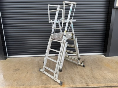 YOUNGMAN TELEGUARD ALUMINIUM TELESCOPIC PLATFORM LADDER