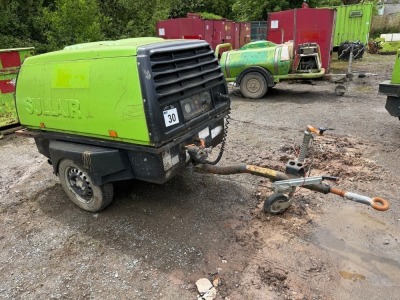 SULLAIR SINGLE AXLE TWO TOOL FAST TOW ROAD COMPRESSOR - SPARES/REPAIR (K1034)