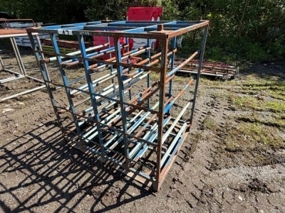 APPROX. 4ft x 4ft x 4ft FOUR TIER METAL STORAGE RACK