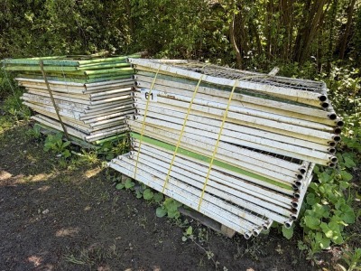 2no. PALLETS OF APPROX. 48no. 5ft x 3ft 6" METAL RAILS