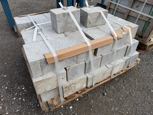 PALLET TO INC. APPROX 81No. SILVER GRANITE KERB BLOCKS&nbsp;&nbsp;