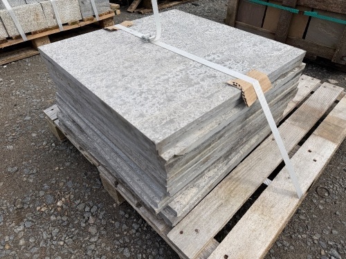 CRATE TO INC. APPROX 14No. BLUE LIMESTONE PAVING