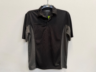 UNUSED APACHE MEDIUM BLACK/GREY POLO SHIRT