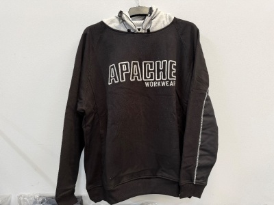 UNUSED APACHE XXL BLACK/GREY HOODED SWEAT SHIRT