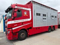 RENAULT T520 T-HIGH 6X2 26 TON AUTOMATIC LIVESTOCK LORRY & DRAG TRAILER - 5