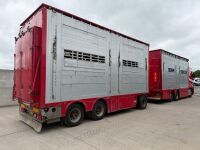 RENAULT T520 T-HIGH 6X2 26 TON AUTOMATIC LIVESTOCK LORRY & DRAG TRAILER - 44