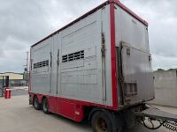 RENAULT T520 T-HIGH 6X2 26 TON AUTOMATIC LIVESTOCK LORRY & DRAG TRAILER - 52