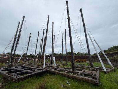16No. APPROX 8m LANDFILL BARRIER NETTING & CONCRETE BASES