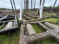 16No. APPROX 8m LANDFILL BARRIER NETTING & CONCRETE BASES - 8